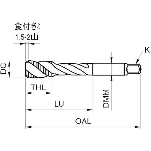 GUHRING スパイラルタップ 汎用 ショートチャンファー M10 x 1.25