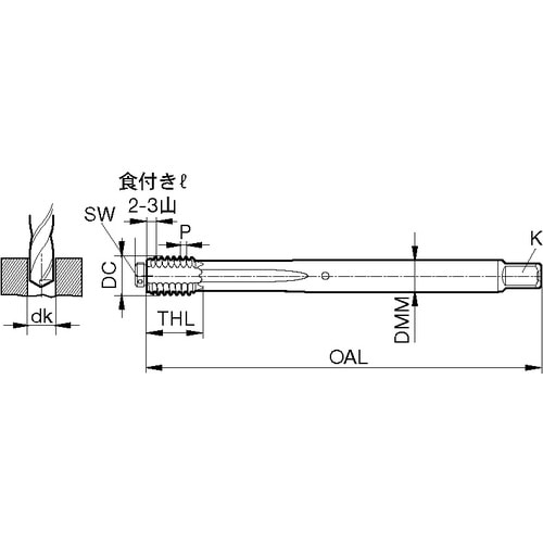 GUHRING 切削タップ メ-トル並目ねじ モジュラタップヘッド止まり穴/貫通穴用 M20×2.5