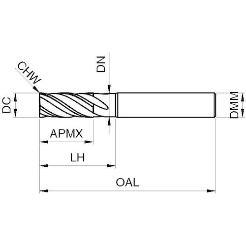 GUHRING 4枚刃エンドミル レギュラ 不等リード RF100Sharp 2mm
