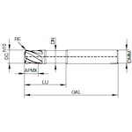 GUHRING 4枚刃高送り用エンドミル G-Mold 65 HF レギュラ 8mm