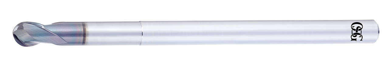 OSG 銅電極用DLC超硬エンドミル 高精度仕上げ用2刃 ロングネックボールタイプ AE－LNBD－N（3056438）