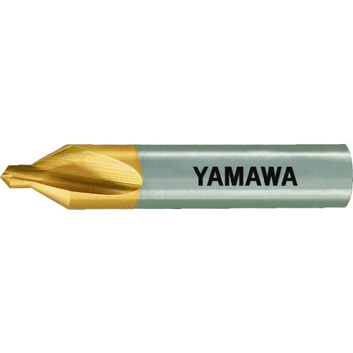 ヤマワ コーティング弱ねじれ溝A形60° 片刃センタ穴ドリル AUCDS 2X60°X6