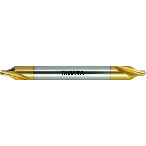 ヤマワ ロングシャンクコーティング弱ねじれ溝A形60° センタ穴ドリル CD-SL V L100 1X60°X4