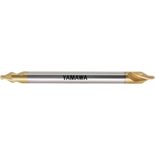 ヤマワ ロングシャンクコーティング強ねじれ溝A形60° センタ穴ドリル CE-SL V L150 1.5X60°X5