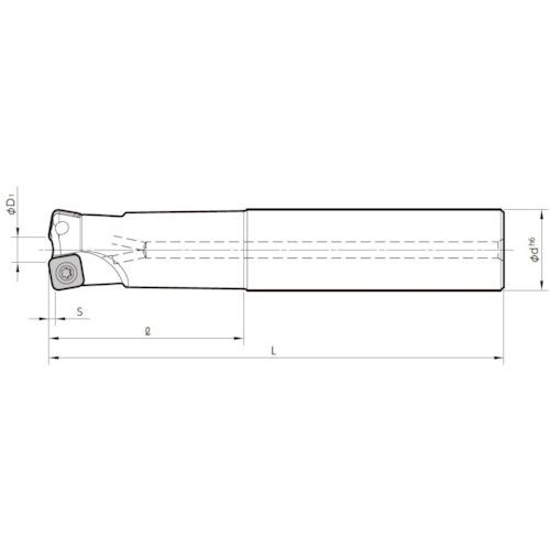 京セラ 高送りカッタ MFH Harrier エンドミル（SOMT10タイプ）ストレートシャンク 刃径28mm 刃数2枚 全長140mm シャンク径25mm