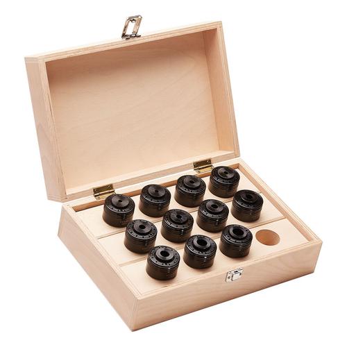 Quick-change adaptors with clutch - set in wooden box QTCC.01.SET10.WB